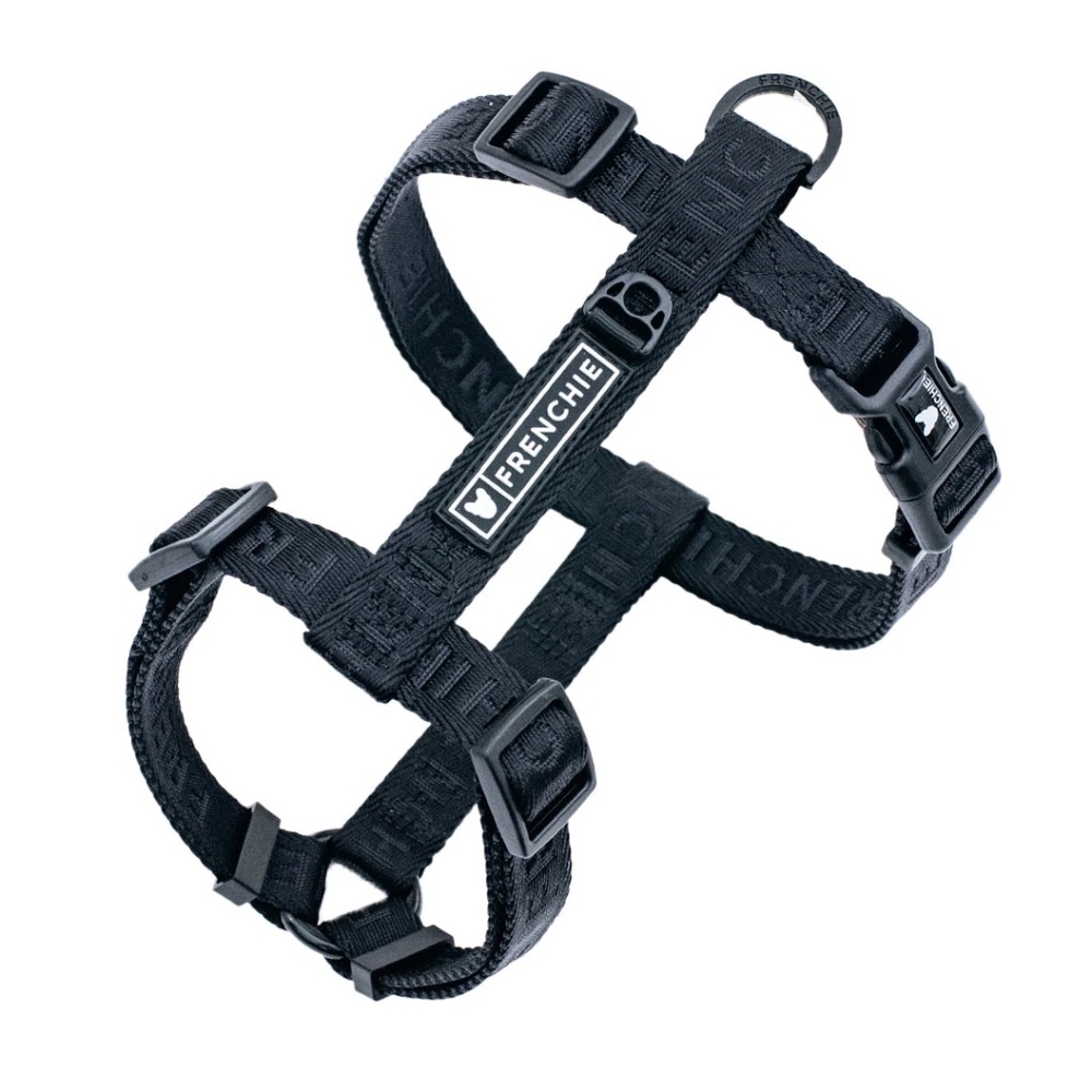 Frenchie Bulldog Strap Harness & Leash Set in Black (2 items)